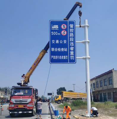 连云港双悬臂标志杆、交通标志杆制作、门架立柱加工厂家